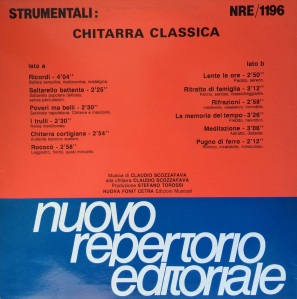 Claudio Scozzafava - Strumentali - Chitarra classica (1988) Fonit Cetra (NRE 1196)
