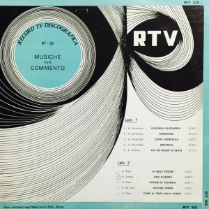 Various Artists - Musiche per commento (1970) Record TV Discografica