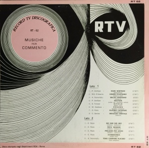 Various Artists - Musiche per commento (1971) Record TV Discografica